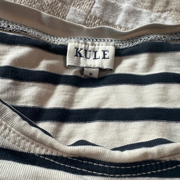 Kule navy/white breton stripe top - S - Picture 3 of 5